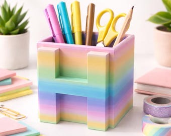 Personalised Desk Organiser | Custom Name Pen Holder, Kids Desk Storage
