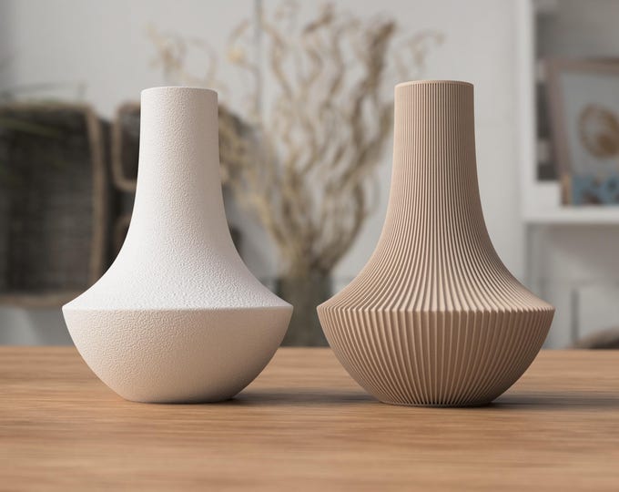 Tapered Vase 17cm | Ribbed or Smooth Scandi Japandi Decor