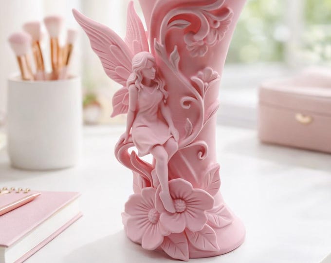 Fairy Floral Vase | Whimsical Desk Decor, Girly Bedroom Ornament, Fairy Core Home