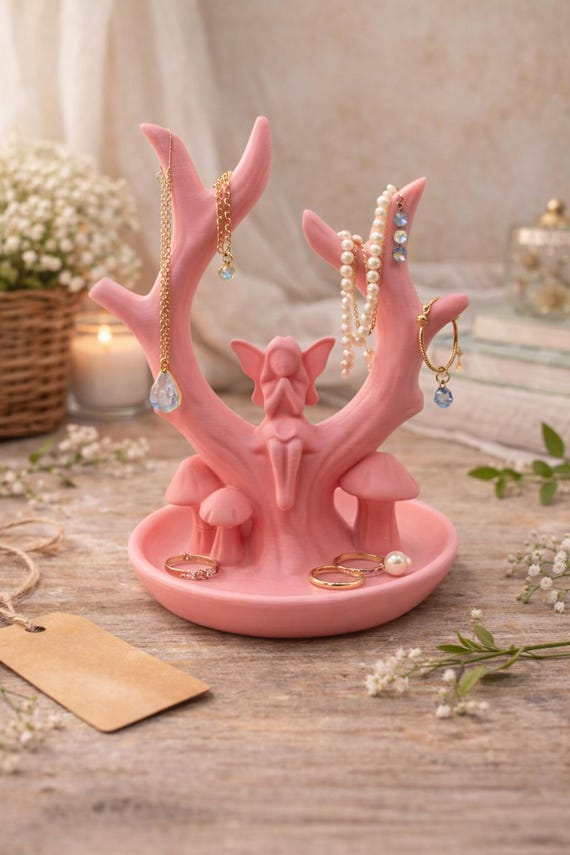 Fairy Antler Jewellery Holder – Whimsical Necklace Stand, Ring Organizer, Vanity Decor