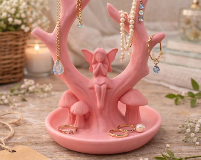 Fairy Antler Jewellery Holder – Whimsical Necklace Stand, Ring Organizer, Vanity Decor