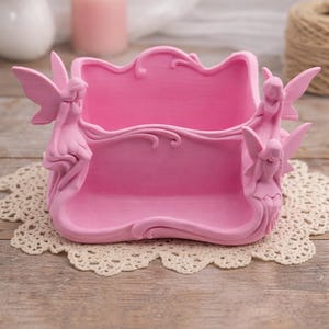 Pink Fairy Desk Organiser – Vanity Storage Tray – Girls Bedroom Decor