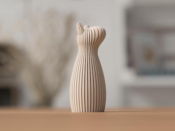 Ribbed Dog Statue | Modern Minimalist Scandinavian Home Decor Sculpture