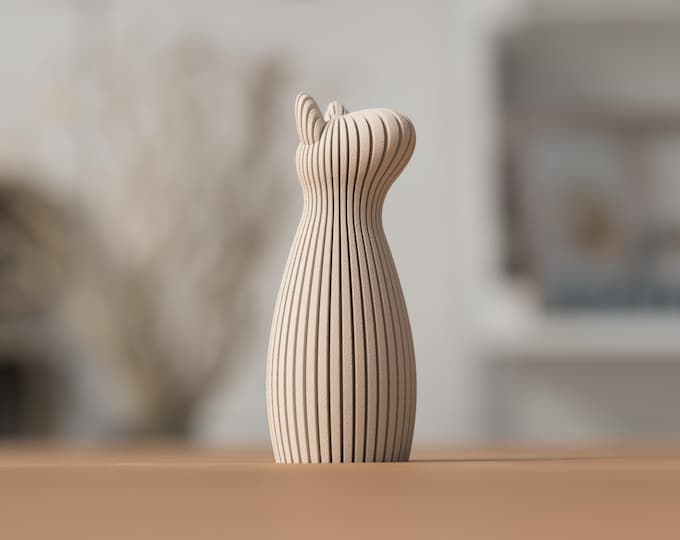 Ribbed Dog Statue | Modern Minimalist Scandinavian Home Decor Sculpture