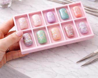Press On Nail Prep Tray | Sizing Display Organiser for Nail Tech Salon workstations