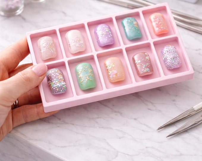 Press On Nail Prep Tray | Sizing Display Organiser for Nail Tech Salon workstations