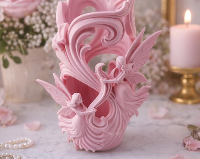 Fairy Heart Vase – Fantasy Sculpture Home Decor
