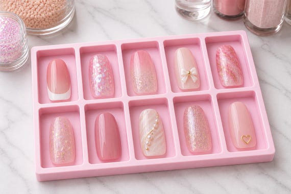 Nail Tech Prep Tray for Press On Nails | Nail Sizing Organiser | Salon Workflow Tool