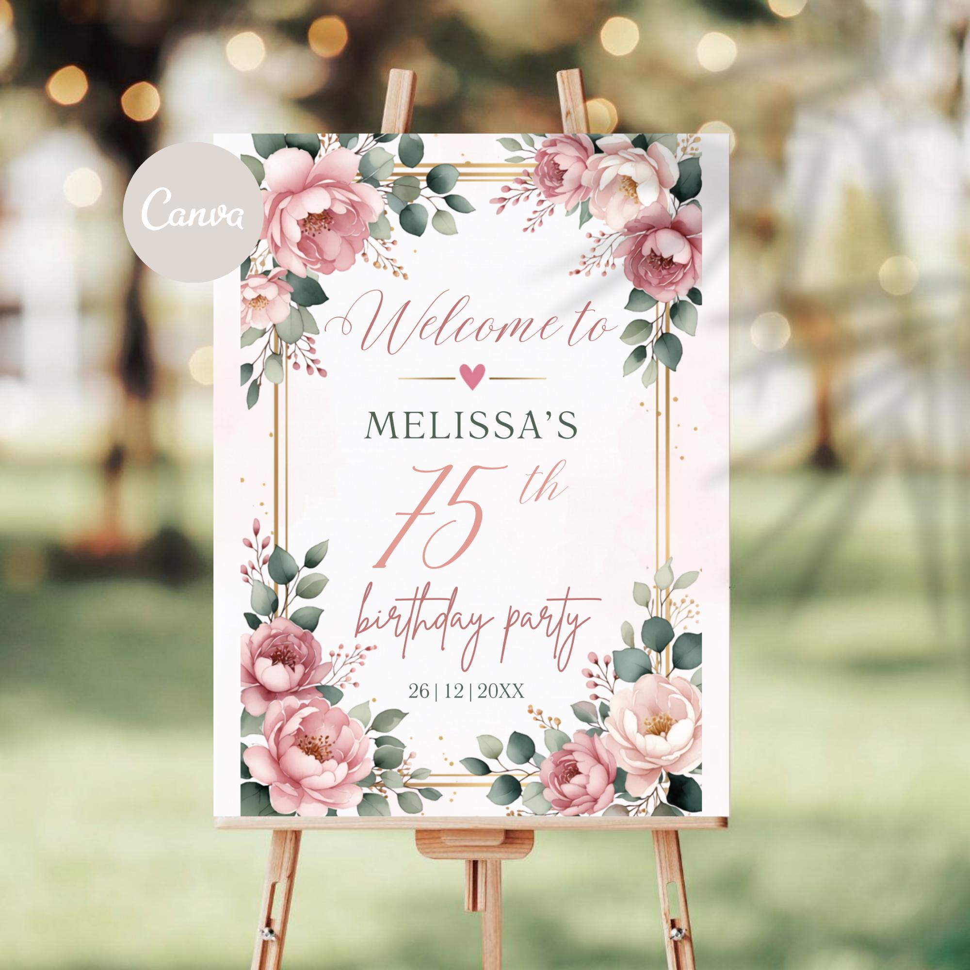 Vanva Ortsschild 75 Jahre – 30x20 Cm Partydeko Für 75. Geburtstag, Fotobox Requisite, Signierfläche Für Gäste
