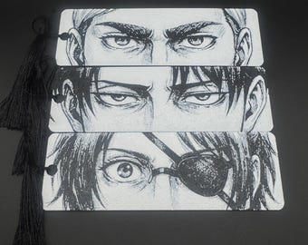 Attack on Titan Character Bookmarks | Levi, Erwin, Hange | 3D Printed Manga Accessory