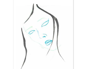 Abstracte portretprint