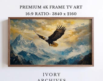 Bald Eagle in Flight Samsung Frame TV Art Mountain Landscape (Digital Download) 2782