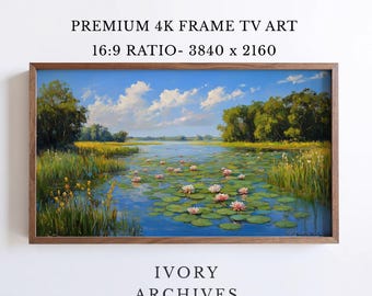 Summer Lily Pond Landscape Samsung Frame TV Art (Digital Download) 3432