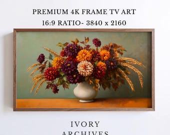 Autumn Floral Bouquet Samsung Frame TV Art Fall Still Life (Digital Download) 3244