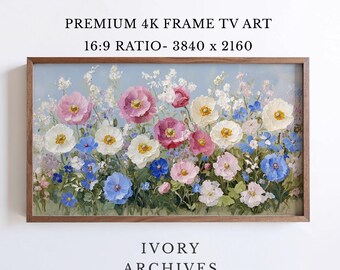 Samsung Frame TV Art Wildflower Meadow Cottagecore Floral (Digital Download) 3025