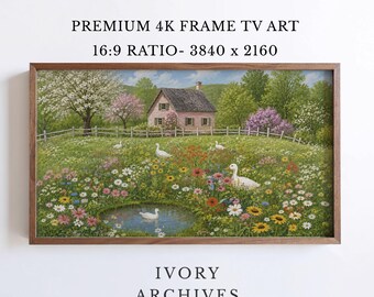 Pink Cottage Wildflower Meadow Samsung Frame TV Art Spring (Digital Download) 3050
