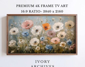 Wildflower Meadow Samsung Frame TV Art, Vintage Cottagecore Botanical (Digital Download) 3024