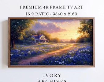 Farmhouse Bluebonnet Field Samsung Frame TV Art Spring Cottagecore (Digital Download) 2436