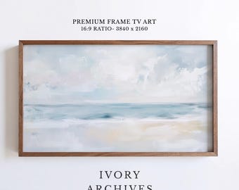 Coastal Seascape Summer Frame TV Art, Neutral Watercolor Samsung Art (Digital Download) 1866