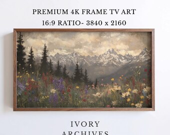 Vintage Mountain Landscape, Moody Samsung Frame TV Art (Digital Download) 2554
