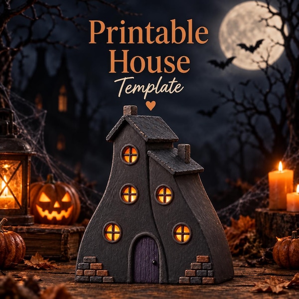 Clay House Template | Ceramic Village Slab Pottery Pattern (PDF Download)