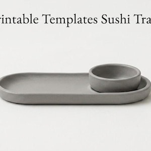 Plantilla de cerámica para plato de sushi – Patrón de losa de cerámica DIY con plato para salsa de soja (Descarga digital)