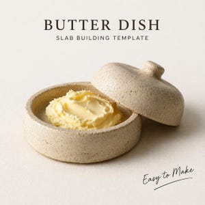 French Butter Crock Pottery Template, Slab Building Ceramic Pattern (Digital Download)