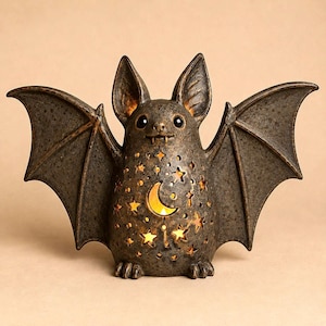 Bat Lantern Pottery Template, Slab Clay Project, Halloween Ceramic Pattern (PDF Download)
