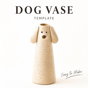 Dog Vase Template | Minimal Slab Pottery Pattern (Digital Download)