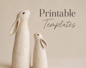 Bunny Printable Template | Ceramic Rabbit Pattern PDF | Easter Craft Sculpture (Digital Download)
