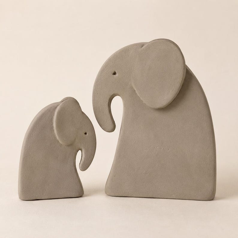 Slab Pottery Elephant Pair Template, Printable Ceramic Pattern (PDF Download) image 6