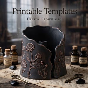 Paper Towel Holder Slab Pottery Template, Printable PDF Ceramic Pattern