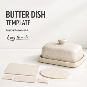 Butter Dish Template | Slab Building Ceramics Pattern (Digital Download)