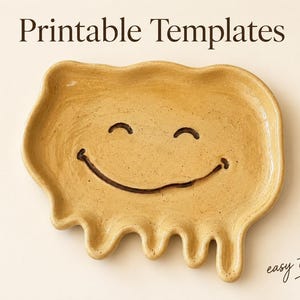 Smiley Face Drip Tray Pottery Template, Slab Building Ceramic Dish Pattern (Digital Download)