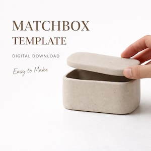 Ceramic Matchbox Template, Slab Building Pattern, DIY Match Holder (Digital Download)