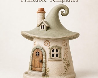 Fairy House Pottery Template, Slab Clay PDF Pattern, Whimsical Ceramic House (Digital Download)