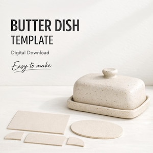 Butter Dish Template | Slab Building Ceramics Pattern (Digital Download)