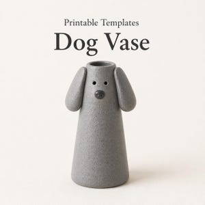 Dog Vase Template | Minimal Slab Pottery Pattern (Digital Download)