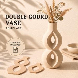 U-Shaped Vase Pottery Template | Slab Building Clay Pattern (Digital Download)