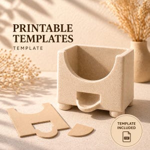 Sjabloon pdf-keramische sponshouder, aardewerkpatroon plaat, keukenopberger (digitale download)