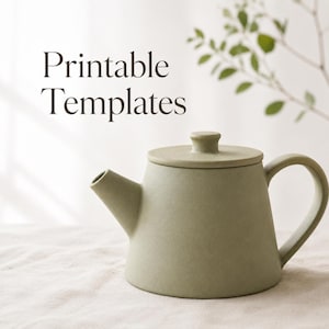 Plantillas imprimibles para cerámica, diseño minimalista dorado (descarga digital)