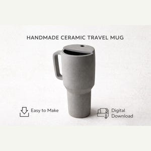 Ceramic Travel Mug Template | Easy Slab Pottery Pattern (Digital Download)
