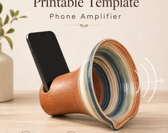 Slab Pottery Phone Amplifier Template, Ceramic Speaker Cutting Pattern (Digital Download)