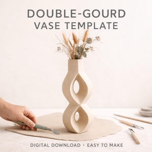 U-Shaped Vase Pottery Template | Slab Building Clay Pattern (Digital Download)