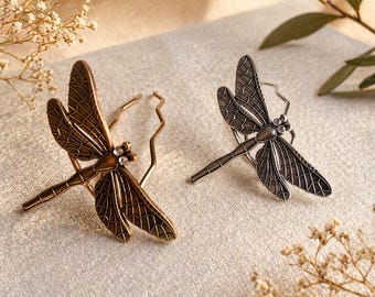 Horquilla Libélula Oro o Plata, Pasador de Pelo Fuerte, Sujeción Moño Firme, Pin de Metal Elegante, Herramienta Peinado French Twist Pin