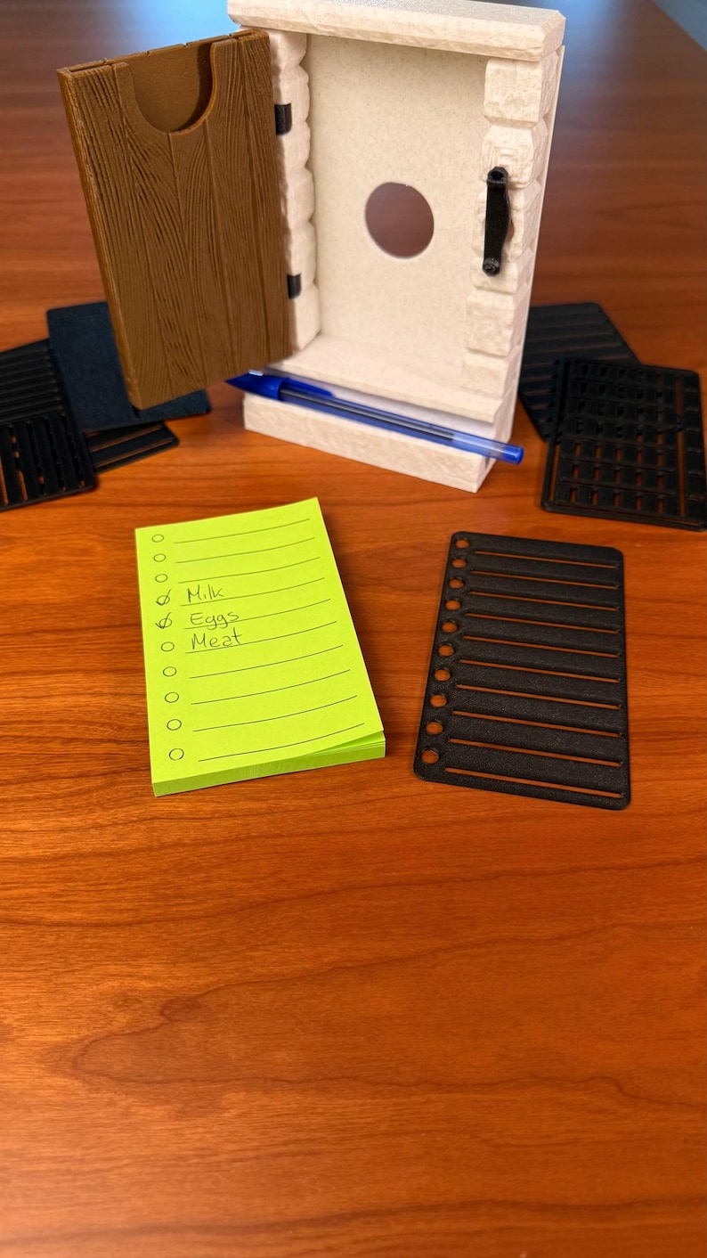 Unique Door Sticky Note Holder 3x5 Post It Dispenser With Stencils Desk ...