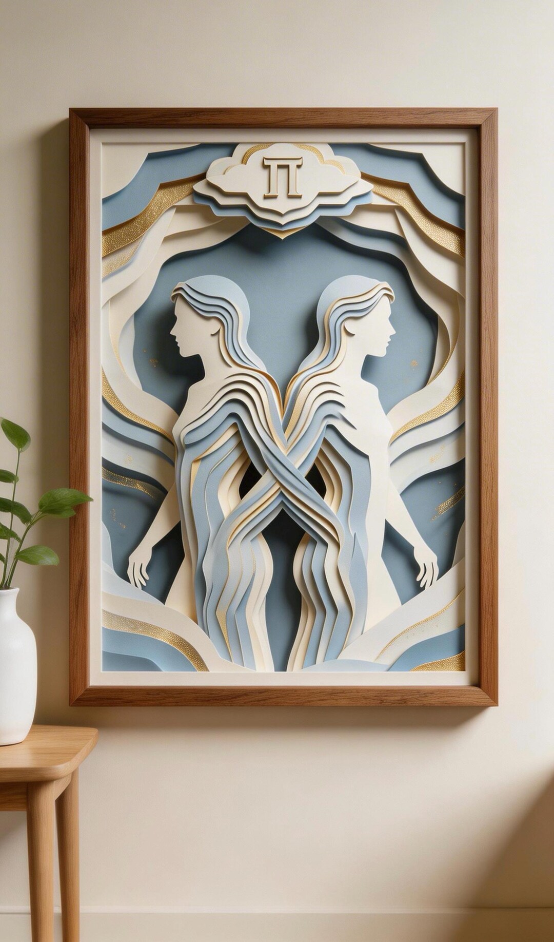 Gemini Zodiac Paper‑art Print | Modern Astrology Wall Art | Celestial ...