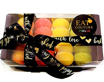 8 Hand-Crafted Italian Peach Cookies, Original (Plum), Lemon, Strawberry, Pistachio Flavors