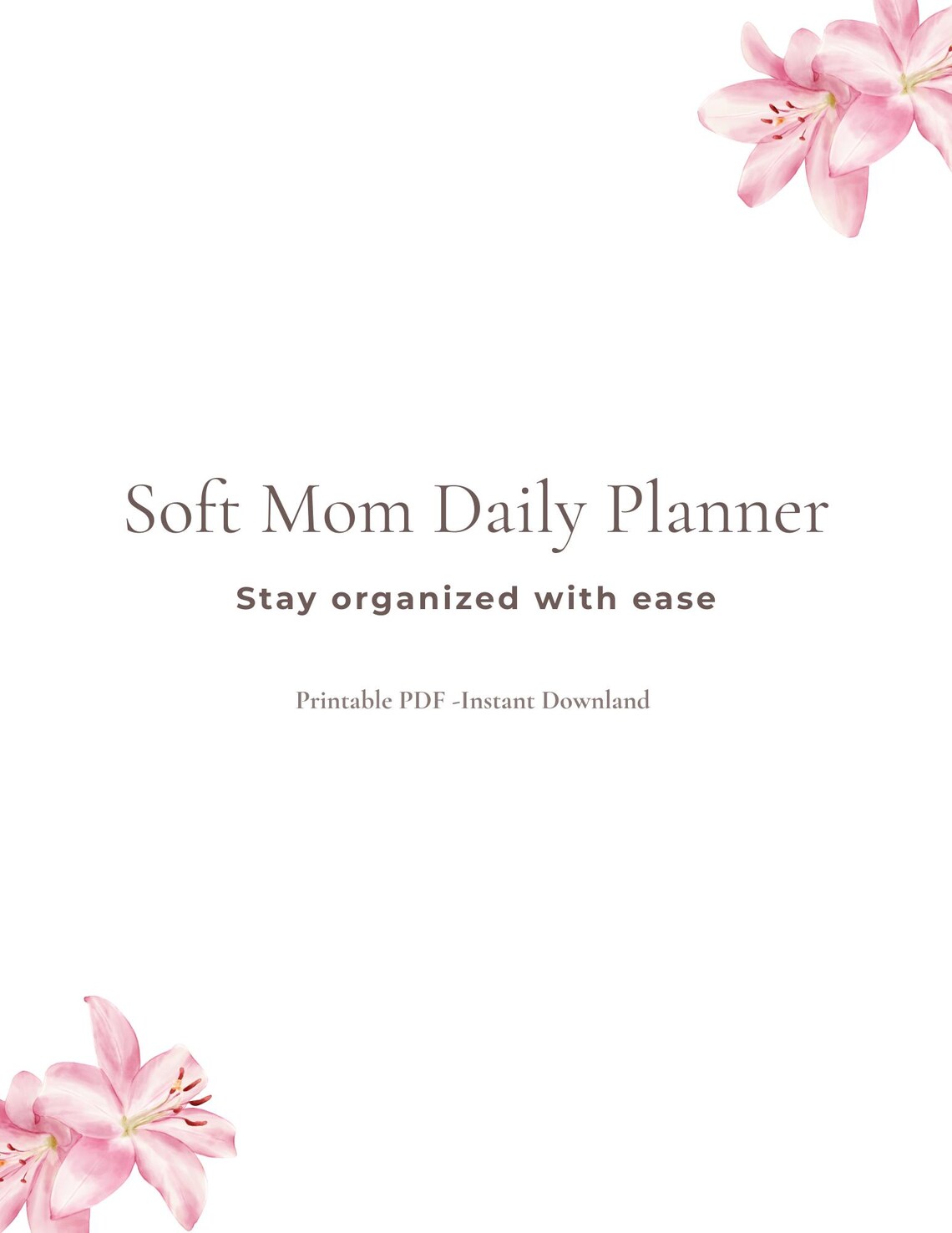 Floral Mom Daily Planner | Stay-at-home Mom Organizer (PDF Download) - Etsy