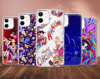 驚異のデジタルサーカスのスマホケース Pomni TADC カバー iPhone 17Pro、16、15、14、13、12、Samsung S26、S25、S24、S23、A17、A57、A37 Pixel 10、9
